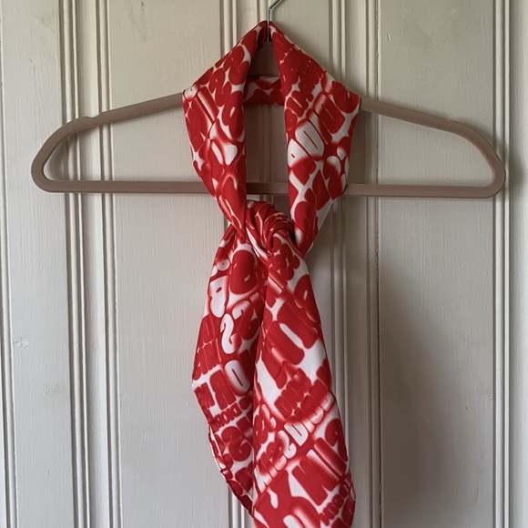 Dior Accessories Christian Dior Miss Dior Silk Scarf Red And White Poshmark